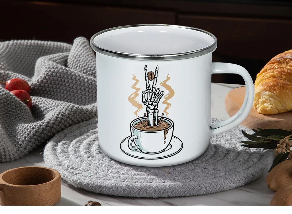 Wholesale 11oz 350ml Sublimation Blank Campfire Camping Steel Metal