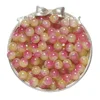 Two-tone glass imitation jade beads - rose yellow
