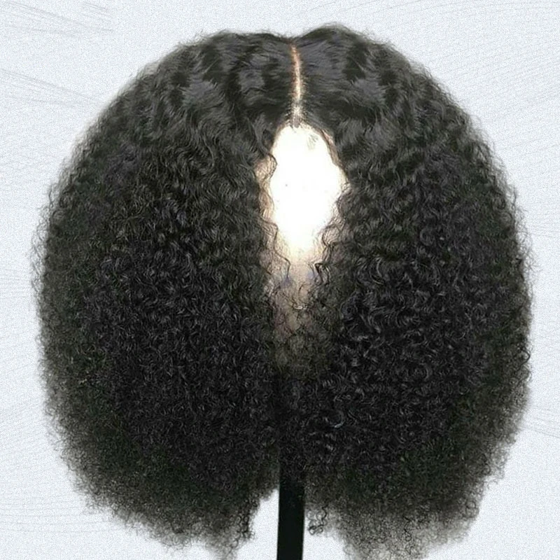 Highlight Afro Kinky Curly Human Hair 5x5 Inches Lace Front Wigs With –  NiaWigs