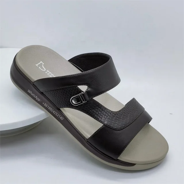 Comfortable New Coming Arabic Outdoor Footwear Pu Slippers Sandals For Men