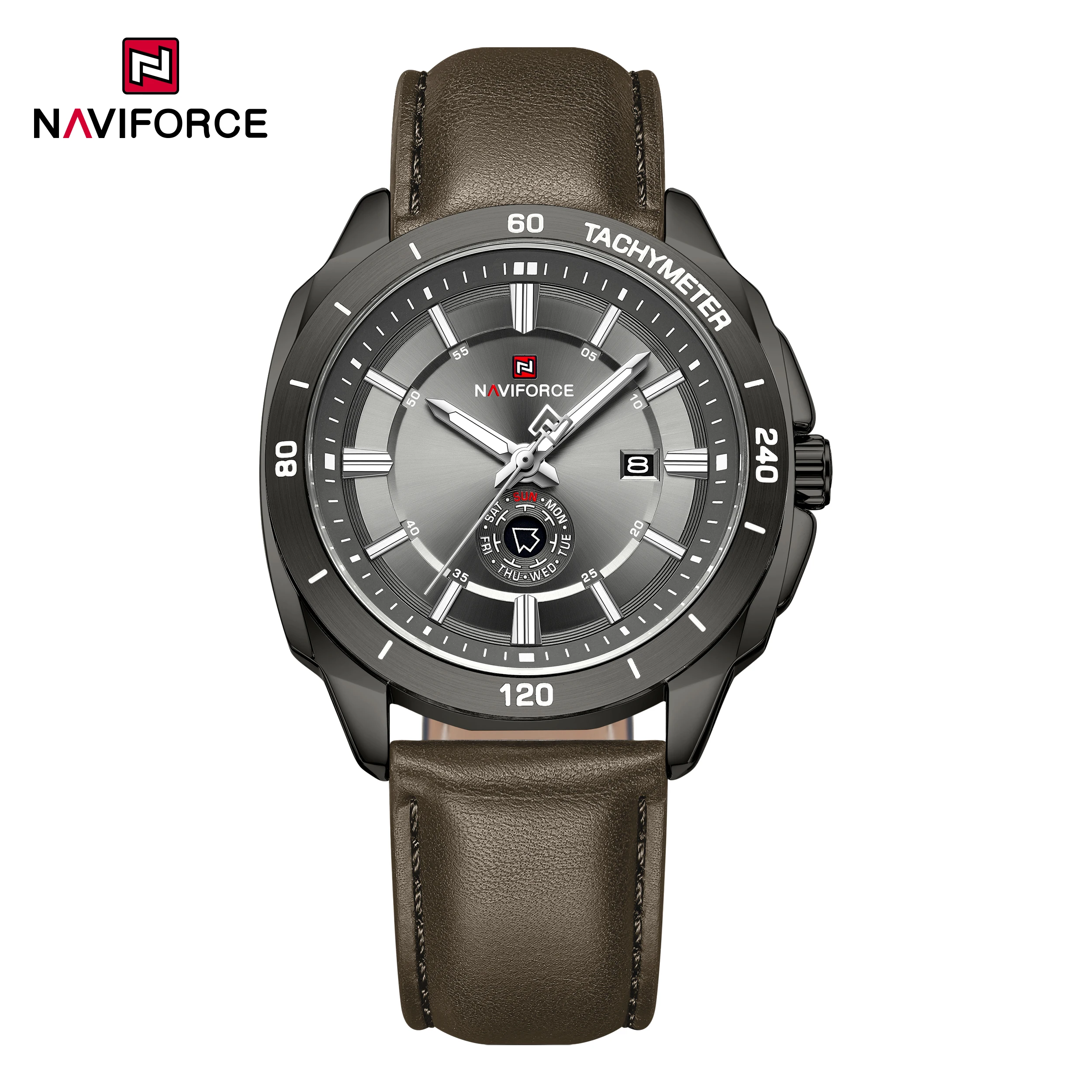 NAVIFORCE Men's Sport Leather Quartz Watch