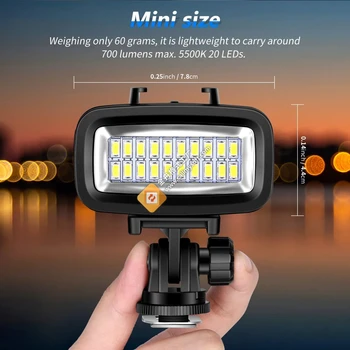 Neewer LED-20 20PCS Underwater 40m Diving Lamp Waterproof Video LED Light for DV Camera Gopro Hero4 3&Other Action Camera product image