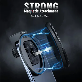 HD Variable ND Filter NEEWER Clip on 67mm ND2-32 Magnetic Phone Lens Filter Kit for 15 Pro Max 14 13 S22 S23 Ultra detail image