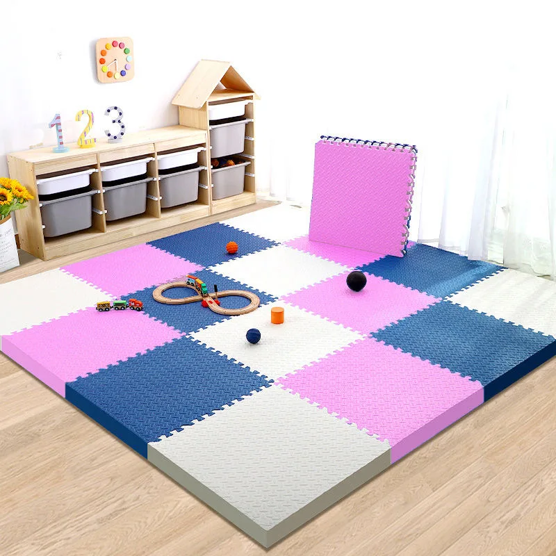 Wholesale Interlocking Exercise Foam Mats Solid Colors Thick Soft Kids Eva Puzzle Floor Foam Play Gym Mat