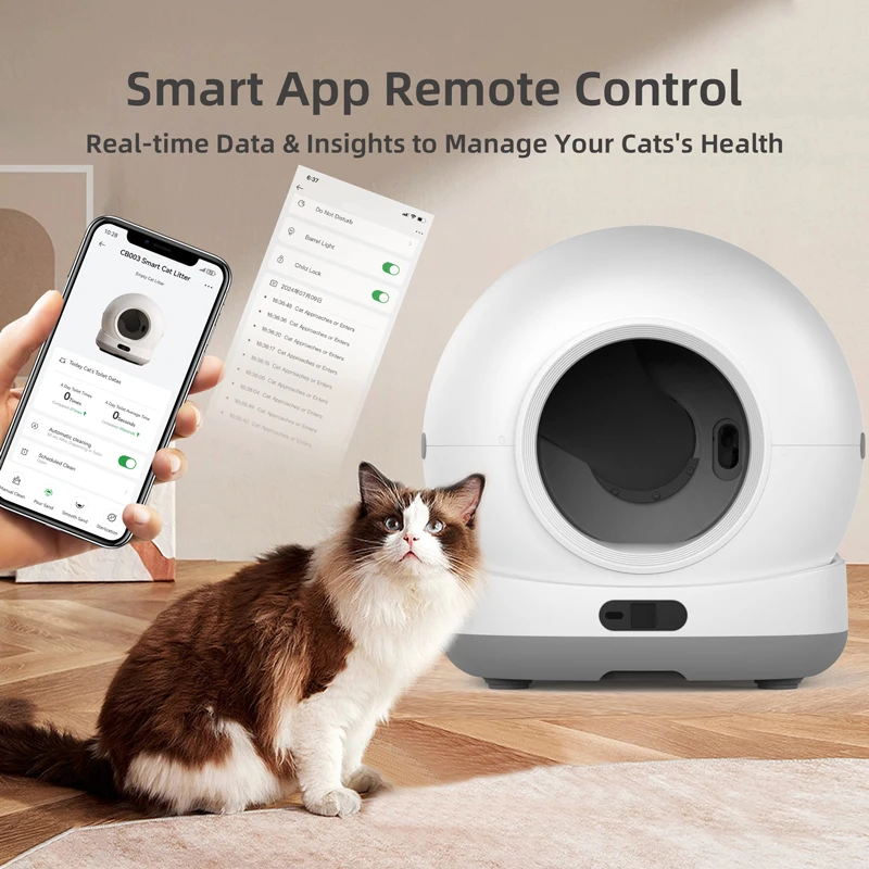 OEM App Control Self Cleaning Litter Box Automatic Cat Litter Box Self Cleaning Extra Large Cat Toilet Robot for Large Cats