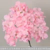 Ramo de hortensias de lana rosa claro de 7 cabezas