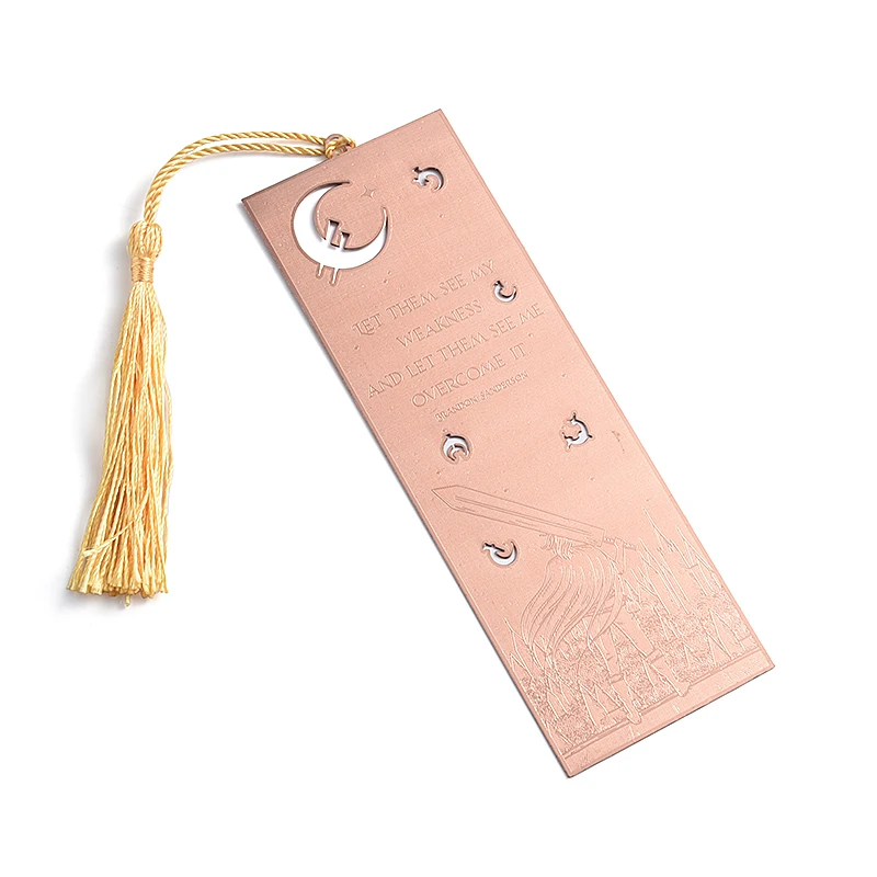 Оптовая продажа, металлическая кисточка для травления золота на заказ, полая Закладка с кисточкой