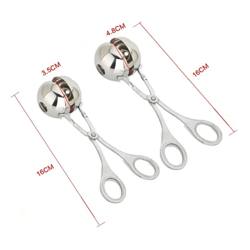 Meat Ballers Maker, Stainless Steel Rice Ball Making Tongs, Meatball Scoop,  Meatball Clip, None-stick Food Clip, Cookie Dough Scoop, Diy Fish Ball  Mold, Ice Cream Ball Makers, Kitchen Tools, Kitchen Gadgets, Dorm