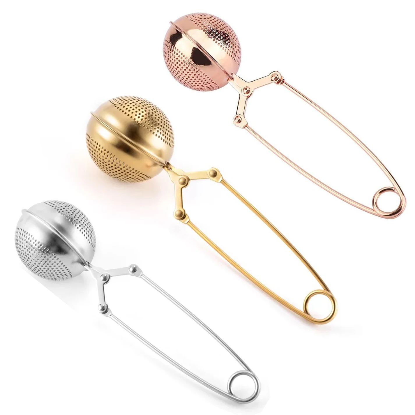 Stainless Steel Spoon Tea Infuser – Mesh Ball With Squeeze Strainer – Herb Leaf Filter