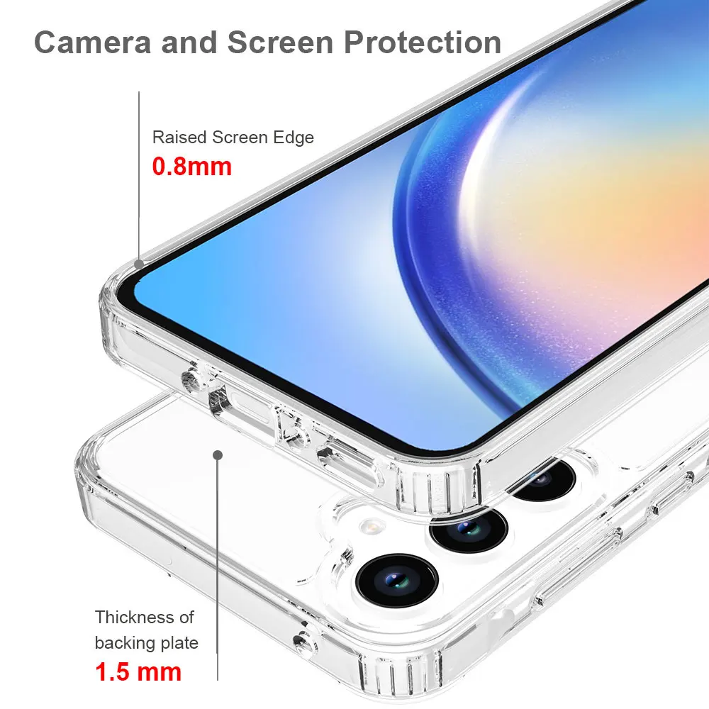 2 In 1 Transparent Phone Case For Samsung Galaxy A35 5G Drop Proof Cases Luxury Design Anti Scratch Clear Tpu Pc Sjk312 supplier
