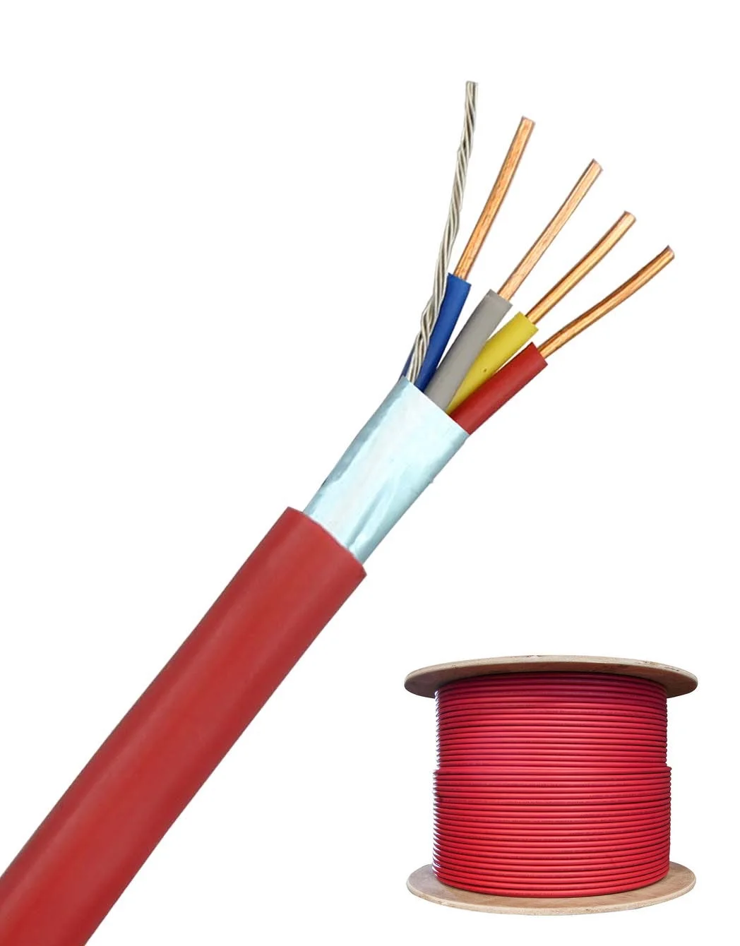 2 Cores 4 Cores Fire Alarm Cable 1.5mm 2.5mm Copper Cca Conductor 