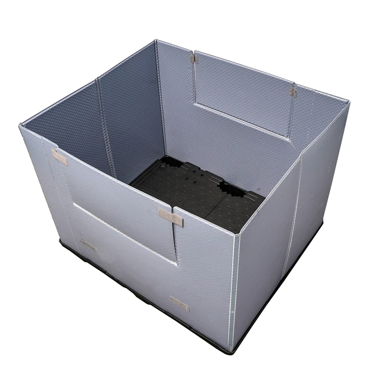 High Quality Foldable Stackable Automotive Parts Waterproof Storage Stacking Plastic PP Pallet Box Bin