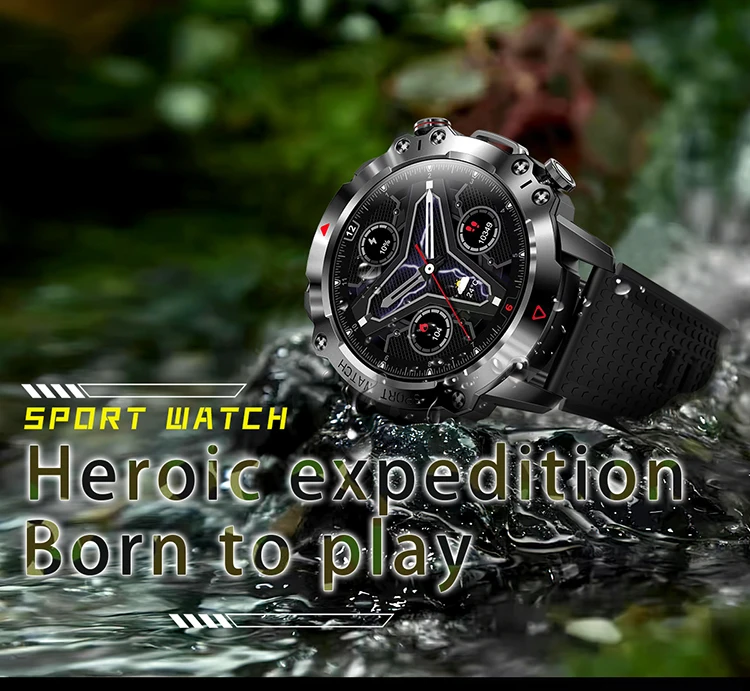 2023 Newest Kr10 Outdoor Sport Three Defenses Smartwatch Long Battery