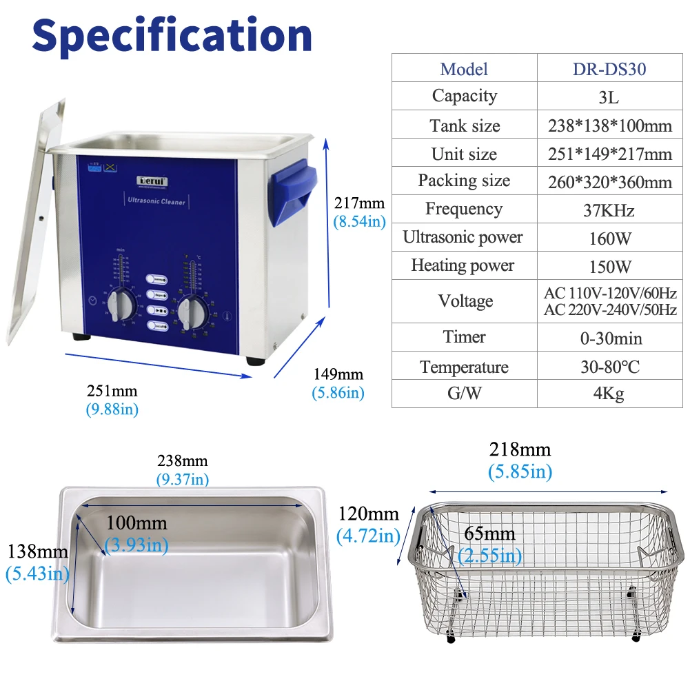3L Cleaner Ultrasonic Print Head PCB and Jewelry Injector 160W 220V Automatic Cleaning Machine