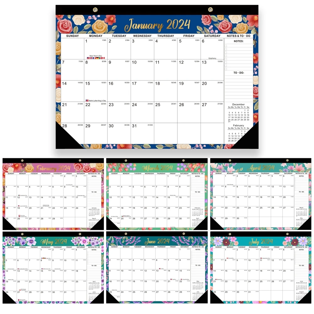 2024 Today Date Month 2024 Wall Calendar 18 Months With To-Do List