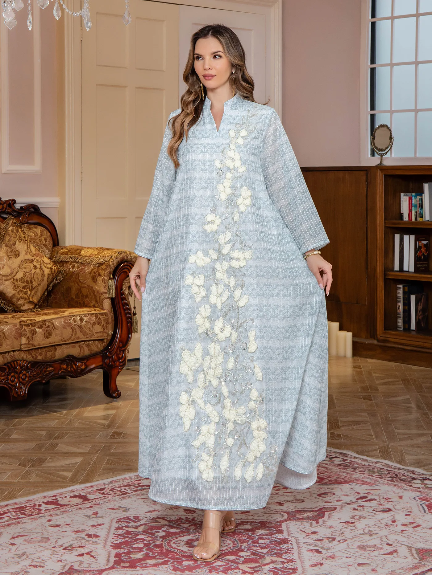 arab loose dress Elegant Middle East Arab Morocco Luxury Islamic Ladies Women's Dress Muslim  Dress Fashion Hot Diamond Loose Dubai Long Dress