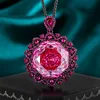 Black gold rose red pendant with Chopin chain
