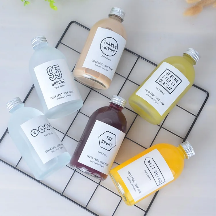 150ml 350ml 500ml Empty Clear Frosted Alcoholic Beverage Syrup Juice Kombucha Coffee Milk Boston Round Glass Bottles 250ml