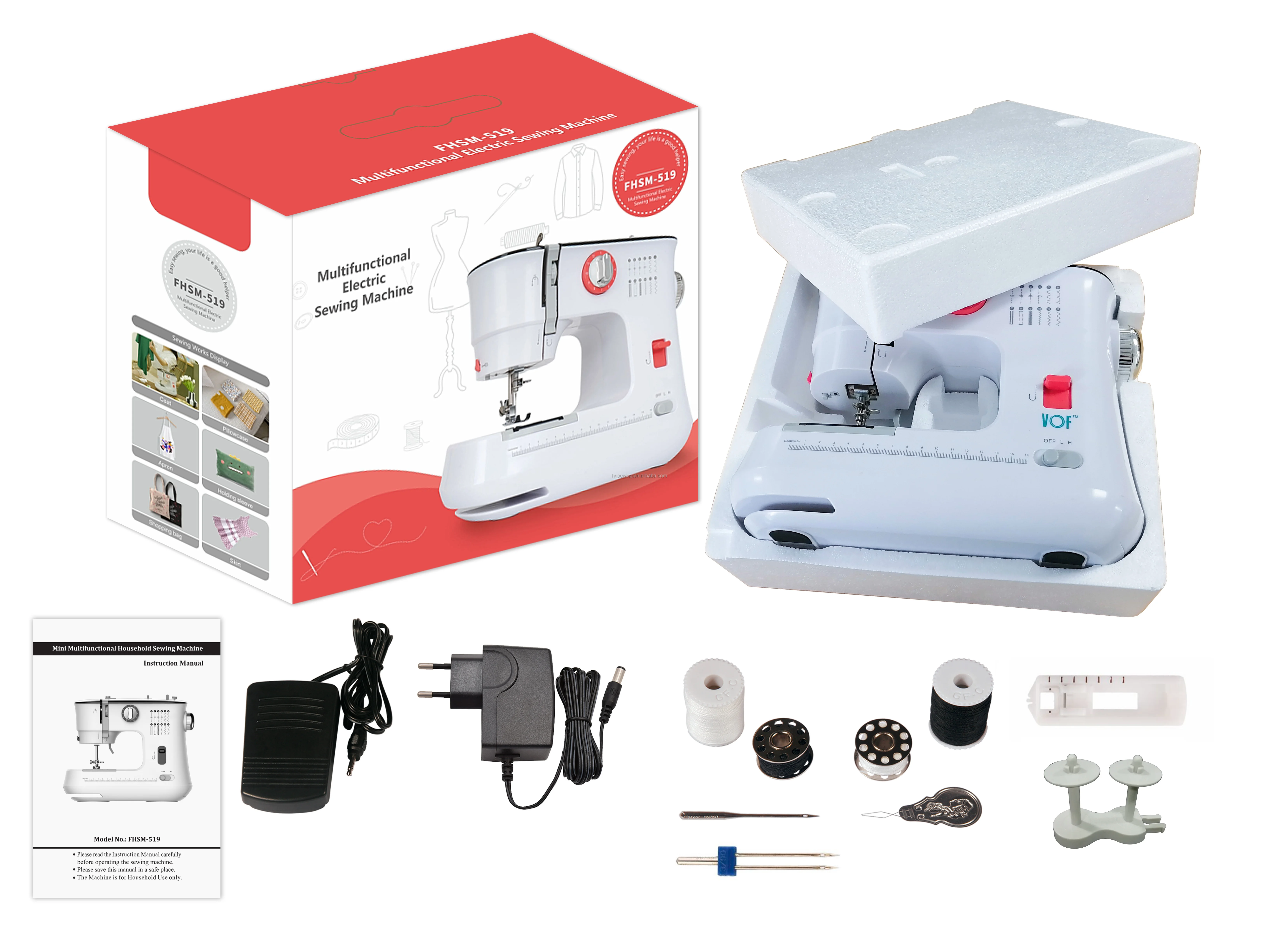 2023 China Popular Sewing Machine FHSM-519 Custom Sewing Machine Manufacturers High Quality As Singer Sewing Machine