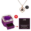 Rose Gold necklace+Purple+card