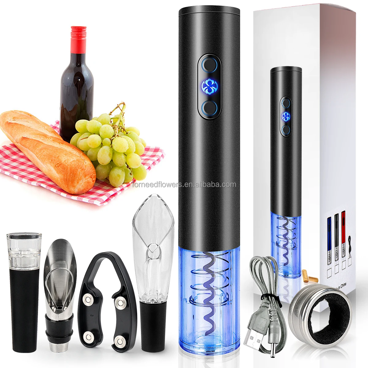 Electronic Wine Opener Metal Wine Opener Professional Corkscrew 4 In