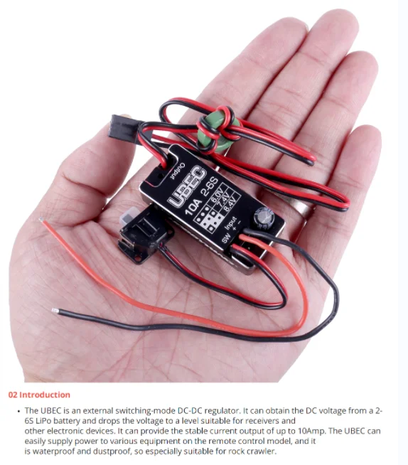 Waterproof  10A 2-6S UBEC Input Voltage 6.0/ 7.4/8.4V Adjustable Super Large Current BEC RC Parts Accs manufacture