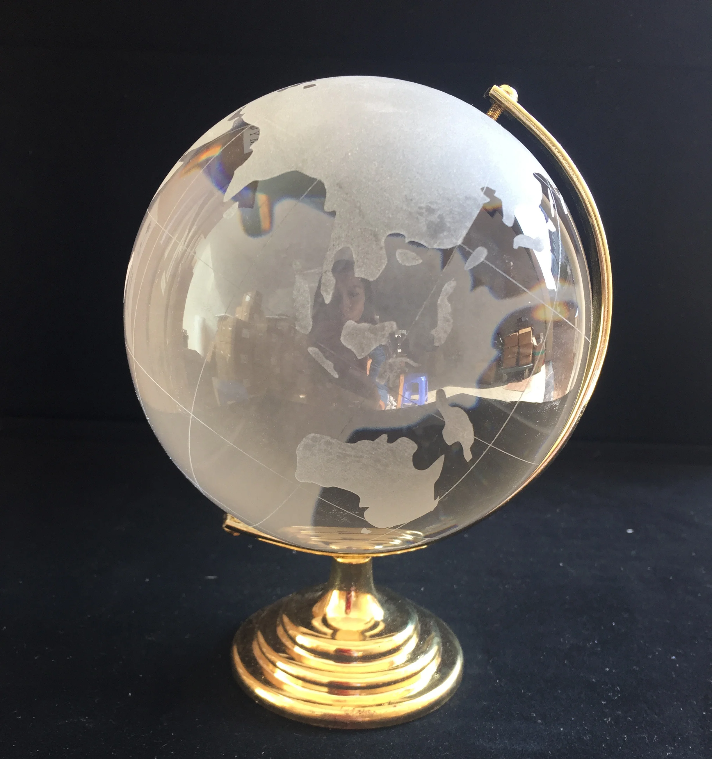 
 MH-Q004 хрустальный шар с золотой металлической подставкой, свадебное украшение  