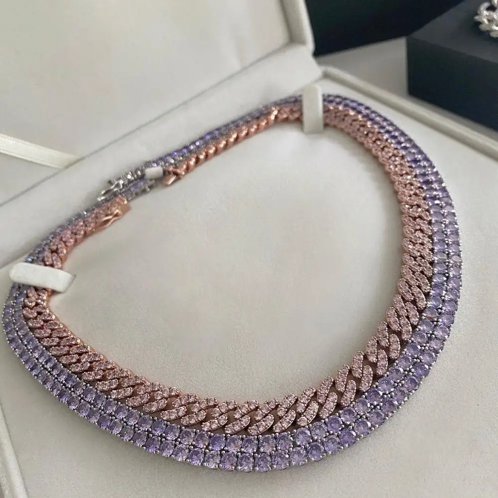 Iced Out Bling 5A Zircon Tennis Chain Necklace for Men & Women