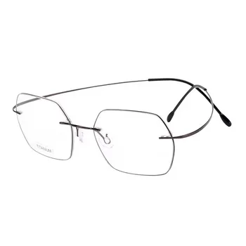 Party vintage optical titanium frameless hexagonal rimless eye glasses frames glasses Eyewear frames