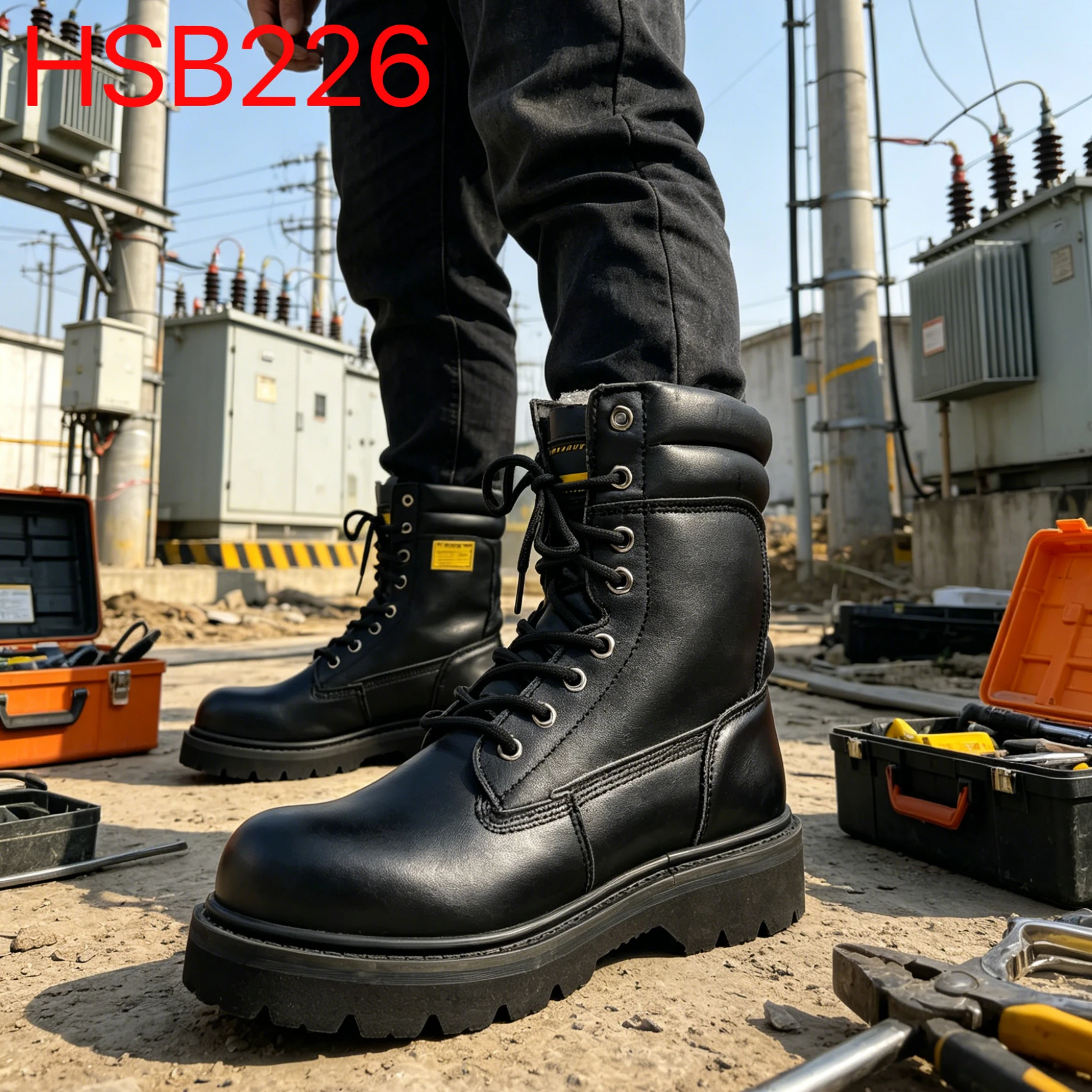 YYR,Truck Driver Full Grain Leather Upper Safety Boots Cargo Handling Shock-absorbing SA Standard Labor Work Boots HSB226