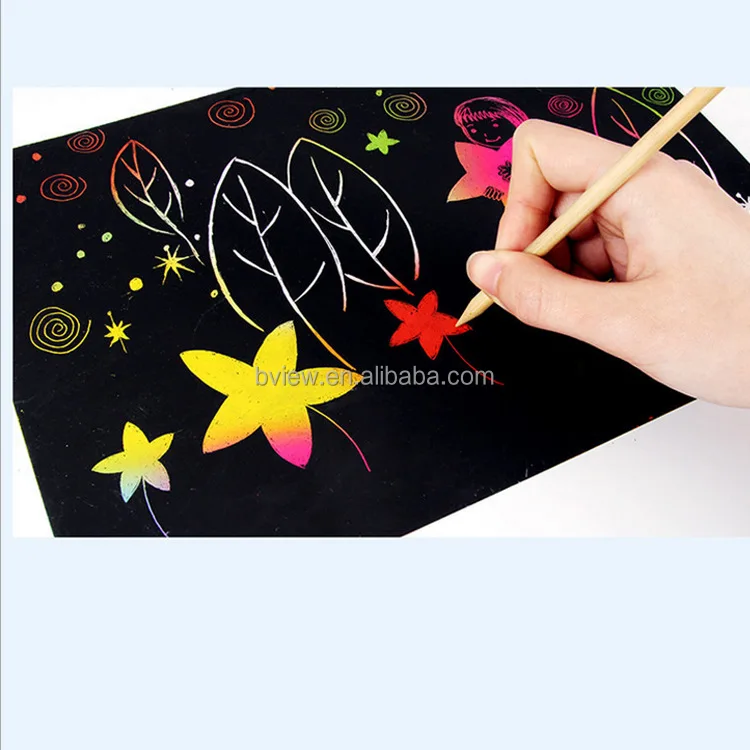 Hot Selling Black Scratch Art Paper For Kids - Buy Scratch Art,Black ...