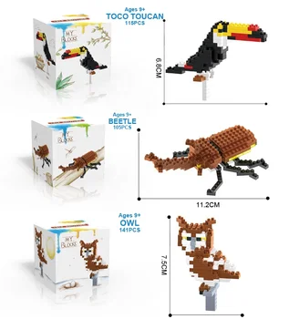 Source カスタマイズされたミニブロック動物ナノブロック3Dパズル