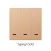 Universal Single/Live-Neutral Wire 3-Gang Gold