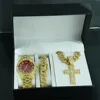 Gold and red watch set + gift box