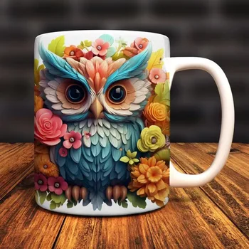 11 oz heat transfer coating Cup ceramic cup blank creative 3D Cup