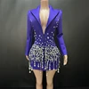 Violet avec diamants argentés