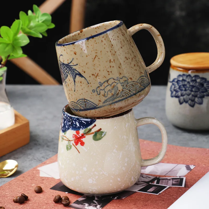 Office Vintage Japanese Bone China Ceramic Mug 350ml Business Gift Large Capacity Wholesale