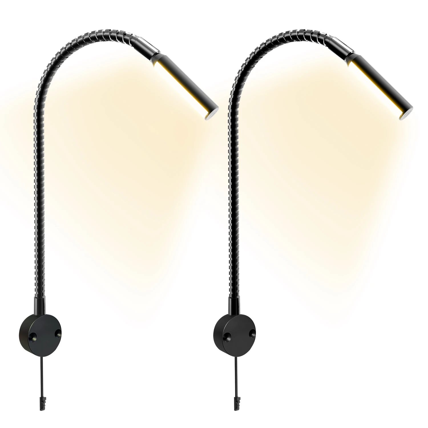 LED Gooseneck Reading Light 12V 24V Book Lamp Cabinet Reading Lamp with Inner Touch Dimmer Sensor Switch