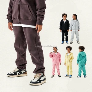 Customizable Kids Apparel Set 350g Hoodie and Pants Eco Friendly Dyeing Soft Comfortable Fabric Multi Colors