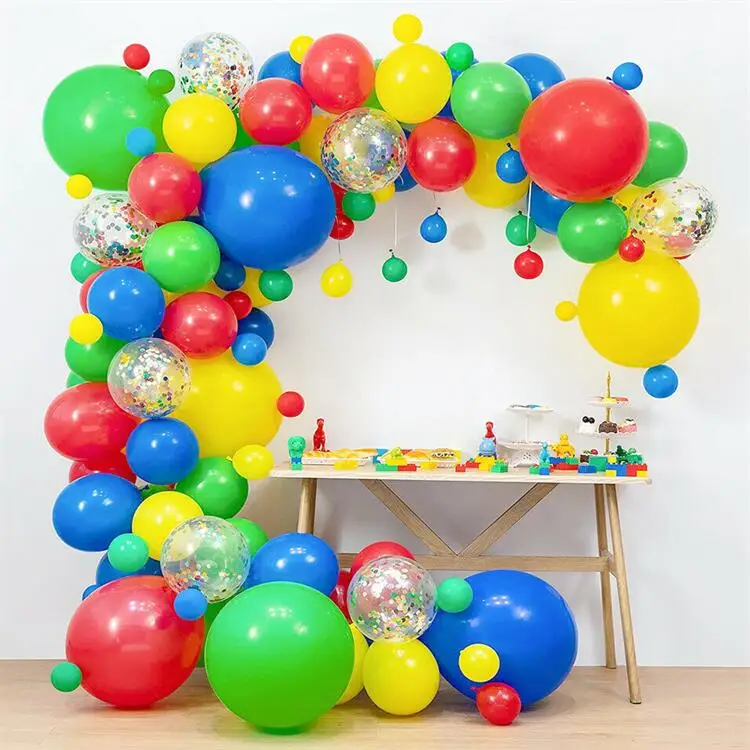 colorful ballon guirlande kit multicolore ballon arc guirlande avec ballons  confettis pour carnaval cirque fête anniversaire de mariage