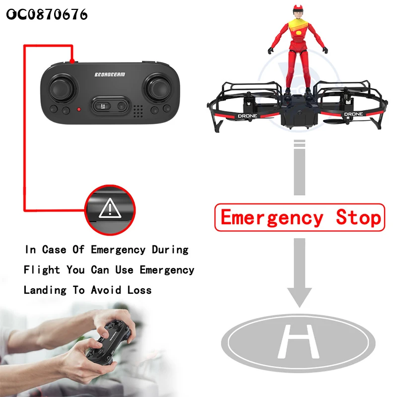 2in1 2.4G Remote Control Parachute Flying Toys Mini Rc Quadcopter Drone Kit