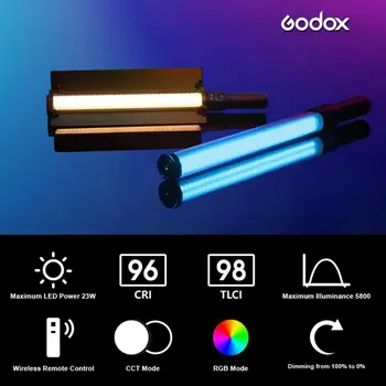 Godox LC500R RGB LED Light Stick 2500K-8500K Bi-Color Full Color Lighting Effects CRI 96 TLCI 98 with Remote Control & Barndoor detail image