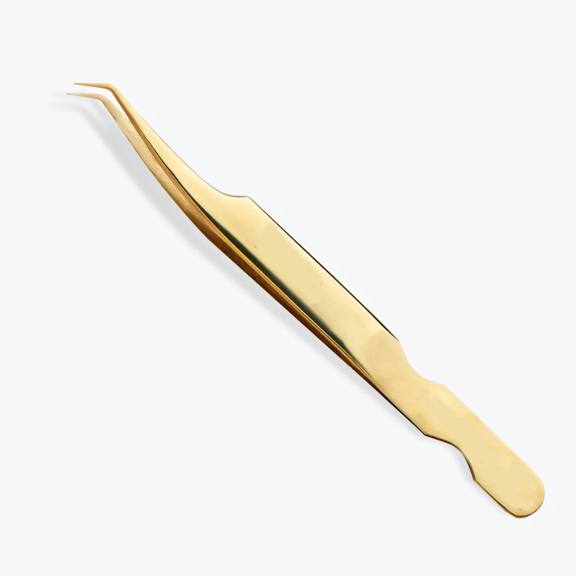 Custom Logo Eyelash Tweezers Golden Stainless Steel Tweezers Custom