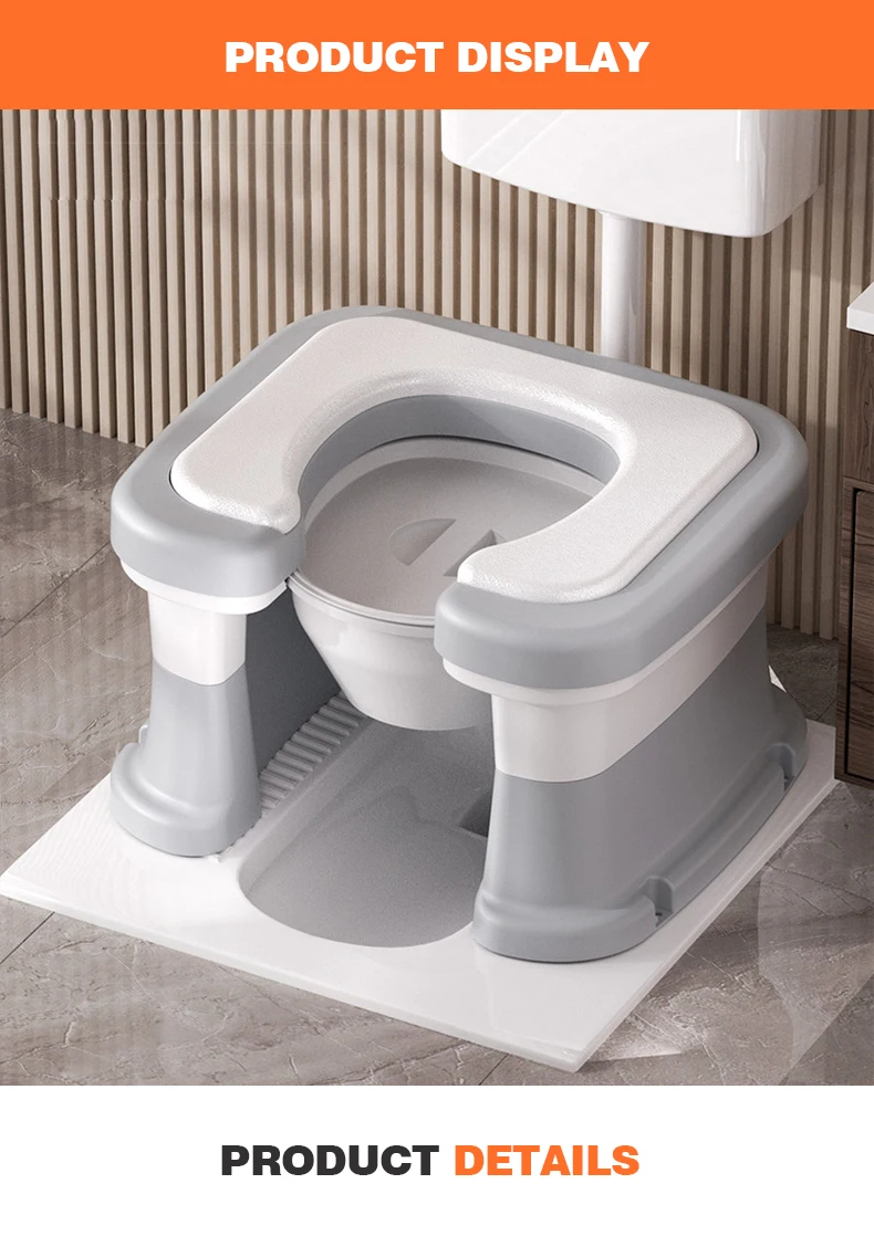 Wannuo Squat Toilet Stool Widened Stool Surface PP Cushion Hollow&soild Bucket Non-Slip Portable Toilet Seat with Tissue Box factory