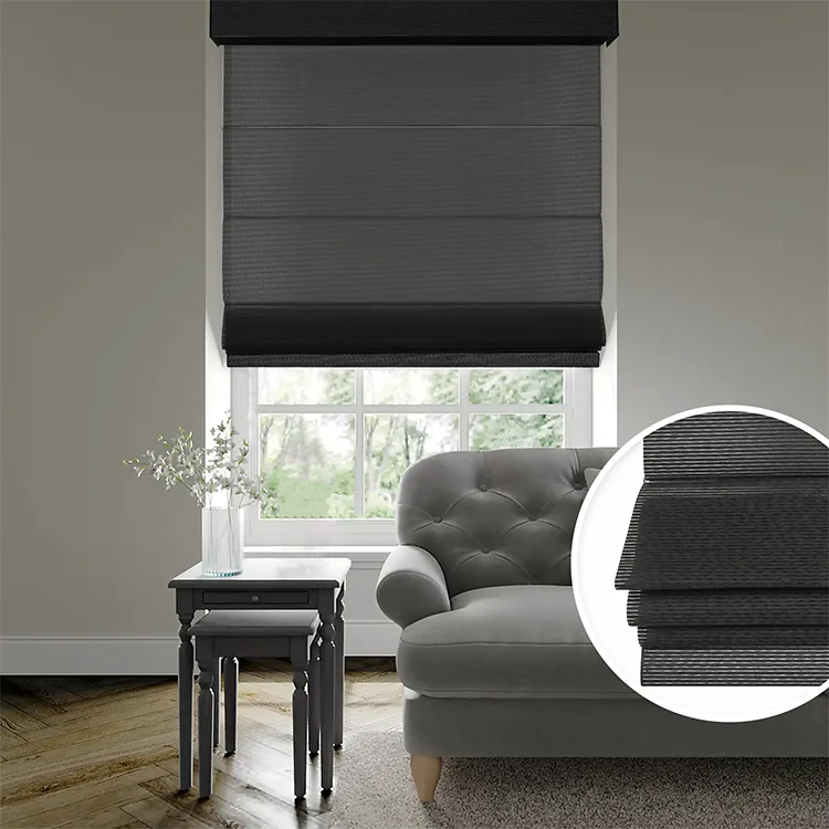 High Quality Window Roman Shades Backthrough Rod Transparent Soft