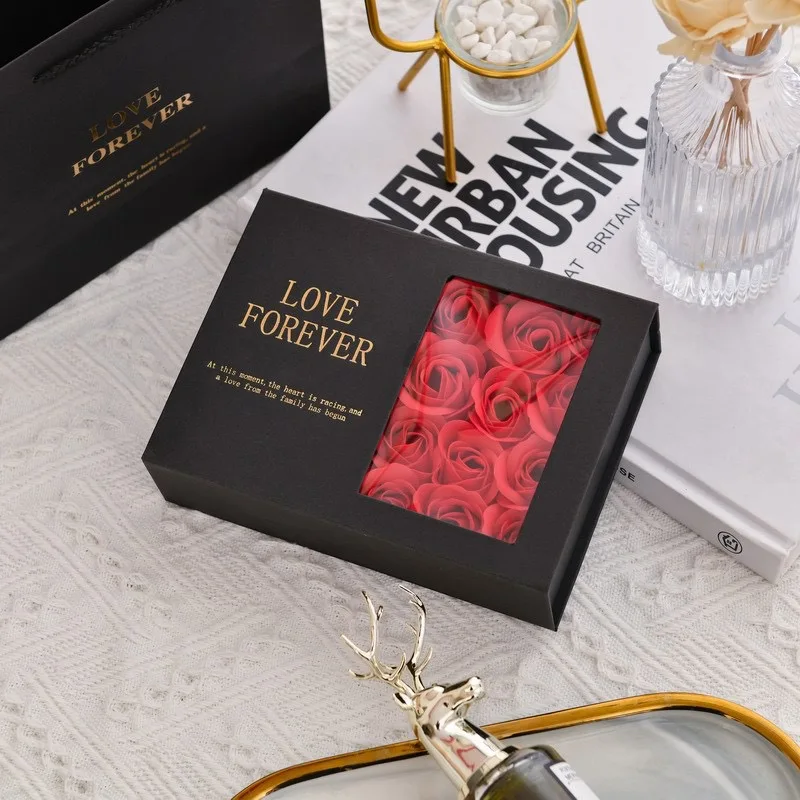 Red Rose & Oyster Gold Pearl Necklace – Luxury Gift Box