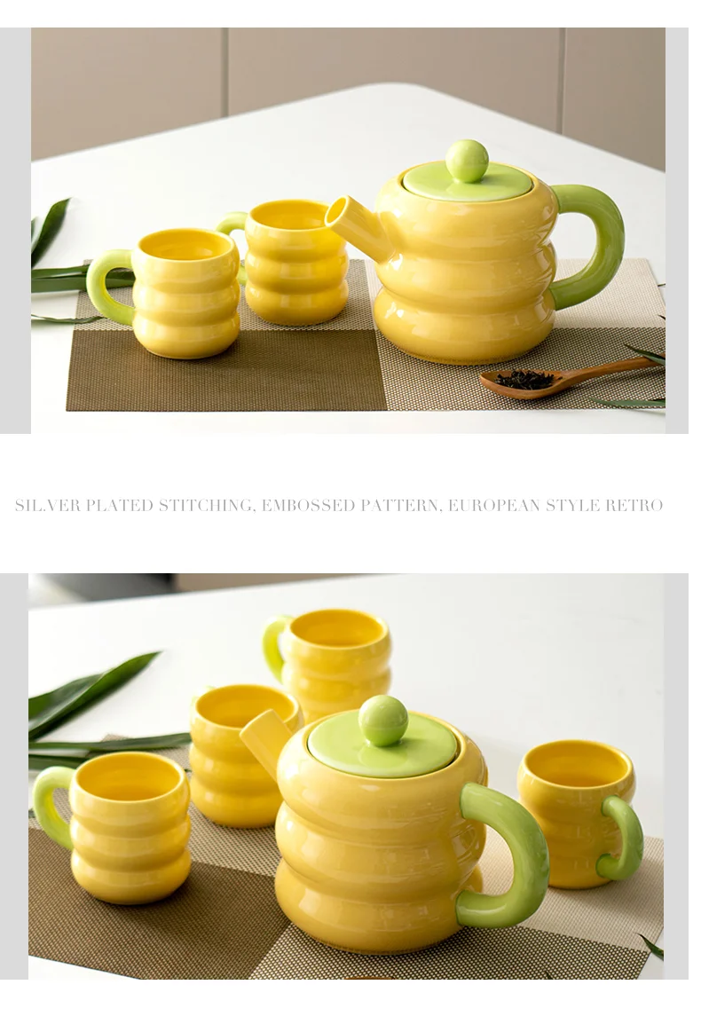 Modern Luxury Ceramic Tea Kettle Set with Infuser New Porcelain Coffee & Tea Kettle Set manufacture