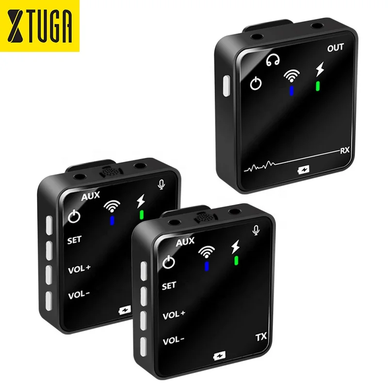Xtuga CMX4 CMX3 Camera Smartphone Ultracompact Wireless Microphone Dual Channel Mic for DSLR