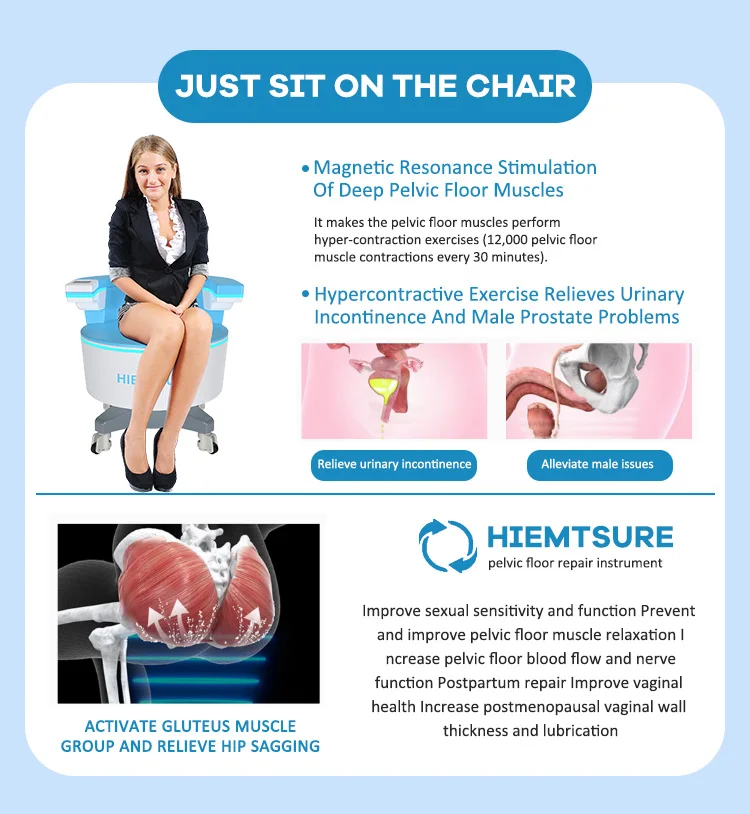 Non Invasive Portable EMS Pelvic Health Pelvic Floor Muscle Chair for Postpartum Repair