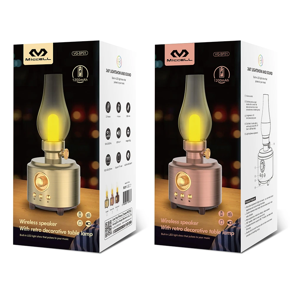Переносной игровой ночной Светильник MICCELL в виде фейерверка, беспроводной динамик для дискотеки, колонки для телевизора, лампа с пламенем, светодиодный светильник, динамик
